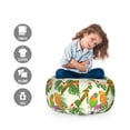 thumbnail image 2 of Exotic Storage Toy Bag Chair, Vivid Parrots on Floral Branches with Orchids and Philodendron, Stuffed Animal Organizer Washable Bag, Small Size, Ivory and Multicolor, by Ambesonne, 2 of 3