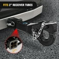 thumbnail image 6 of Nilight 10-TON Pintle Hitch for 2-Inch Receiver Hook Military Receiver 20000LBS,Fits 2-1/2 in Lunette Ring, Gloss Black Powder Coat, 6 of 9