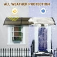 thumbnail image 6 of Yescom 30"x120"  Window Awning Door Canopy Polycarbonate Anti-UV30+ Cover Outdoor Rain Snow Protection Patio Brown Board, 6 of 9