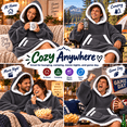 thumbnail image 5 of LuckyApr Wearable Blanket,Hoodie Blanket Oversized Sherpa Blanket for Adult(Dark Gray), 5 of 8