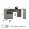 thumbnail image 6 of Bush Furniture Cabot 60" Corner Desk with Storage, Modern Gray, 6 of 7