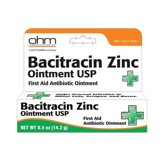 Taro Bacitracin Plus Zinc 0.5% First Aid Antibiotic Ointment, 0.5 Oz.