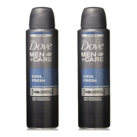 2 Pack Dove Men   Care Cool Fresh 48 HR Antiperspirant Spray for Men 150ml