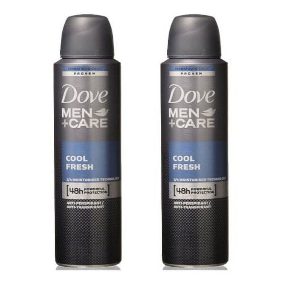 2 Pack Dove Men   Care Cool Fresh 48 HR Antiperspirant Spray for Men 150ml