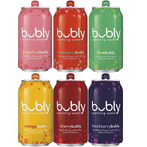 bubly Sparkling Water, 6 Flavor Variety Pack, 12 fl oz Cans (18 Pack)