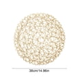 thumbnail image 3 of Doghiosgha Woven Round Placemat Hollow Table Mat Heat Resistant Placemat for Wedding Party Dinner Table Decor, 15 Inch, Beige, 3 of 6