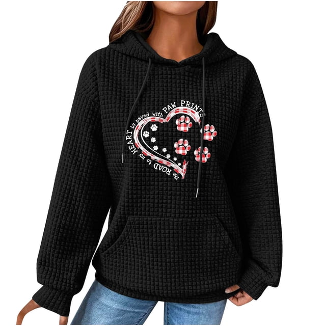 Birdeem Femmes Imprimé Col Rond Manches Longues Ample Chandail Simple Hauts Chandail Blouse