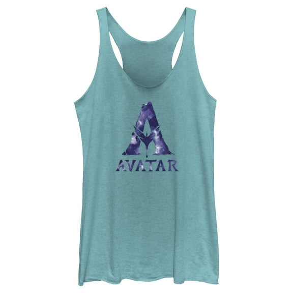 Women's Avatar Watercolor A Logo Racerback Tank Top Tahiti Blue 2X Large
