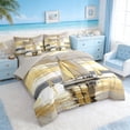 thumbnail image 2 of Manfei Oil Painting Sailboat Bedding Comforter Set for Kids Boys and Girls, Nautical Sailing Queen Bedding Sets, Gray Reversible 7 Pieces, 2 of 6