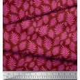 thumbnail image 3 of Soimoi Red Heavy Satin Fabric Artistic Leaves Decor Fabric Printed Yard 54 Inch Wide, 3 of 3