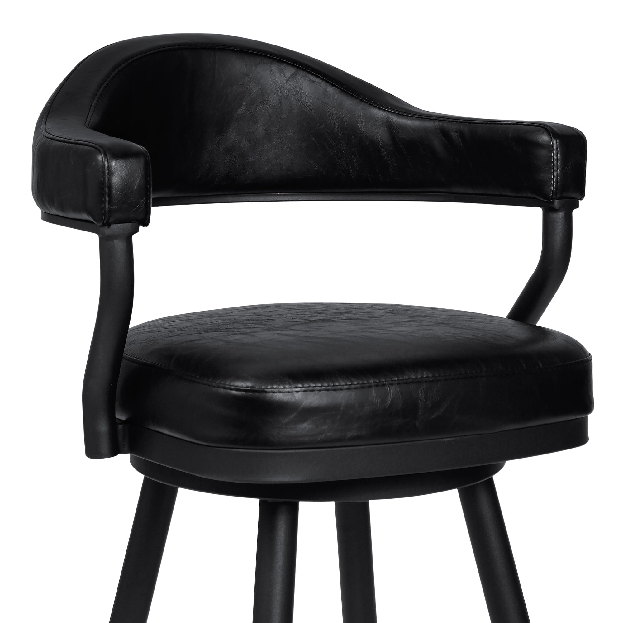 Armen Living Justin 26" Modern Metal Swivel Counter Stool in Black