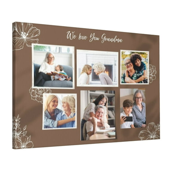 Custom Canvas Prints Teal And Pink Lively Happy People Landscape Personalized Photo Image Collage DIY Framed Kit Wall Art Picture Room Decor 16x20 inch