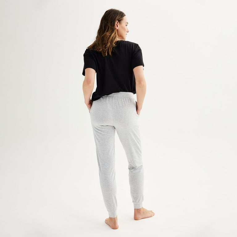Women s Sonoma Goods For Life Cotton Modal Cuffed Sleep Pants Color Medium Cumulus Heather Size L LONG Walmart