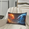 thumbnail image 5 of Lsque Red And Blue Fire Dragon D Pattern Pillow Case – Soft & Cozy Throw Pillow Cover, Hypoallergenic Cushion Case for Sleeping Women with Envelope Closure-20"x30", 5 of 6