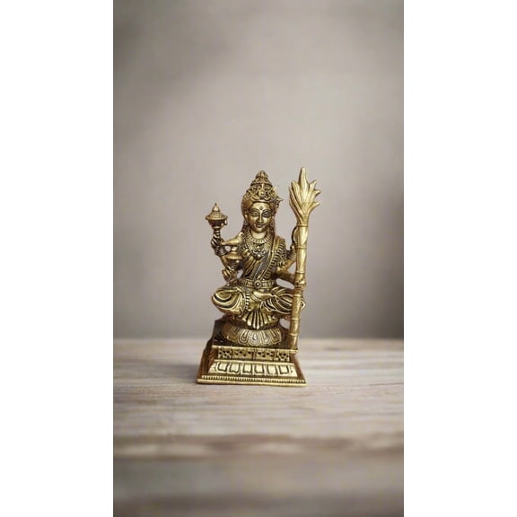 Brass Rajarajeshwari Devi Idol – Small Size for Puja, Decor & Gifting