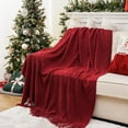 thumbnail image 2 of Sofa Living Room Decor Red Throw Blanket 50 inches x, 2 of 5