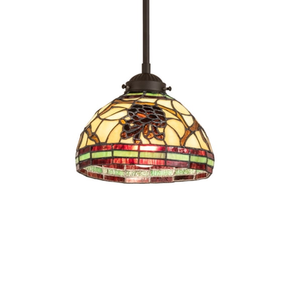 Meyda Tiffany 245365 8" Wide Mini Pendant - Bronze
