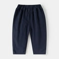 thumbnail image 4 of MIASHUI Toddler Boys Sweatpants Solid Color Elastic Waist Girls Casual Pants,Navy,18-24 Months, 4 of 4