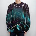 thumbnail image 4 of Geometric Lattice Fall Fashion 2024 Long Sleeve Crew Neck Business Casual Pullover Tops Trendy for Men And Women, 4 of 6