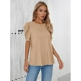 thumbnail image 7 of PRETTYGARDEN Women's Puff Short Sleeve Tops for Women Trendy Summer Casual Crewneck T Shirt Business Work Blouse, 7 of 7