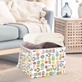 thumbnail image 3 of Yayeee Collapsible Cube Storage Bin with Lid Fabric Closet Decorative Basket with Handles, Colorful Cartoon Flowers, 3 of 7