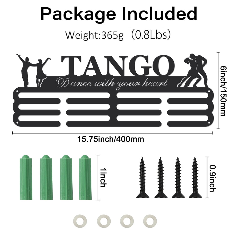 Tango Medal Hanger Display Sports Medal Holder Ballroom Dance Iron Competition Medals Display Rack for 60+ Medals Ribbon Decorative Awards Ribbon Hooks for Athletes Players Gift DIY