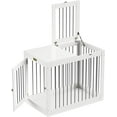 Furpezoo Dog Crate, Large Dog Crate Furniture Wood Two Door Dog Cage, 40"L