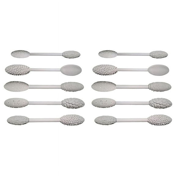 10pcs Texture Tool Sets for Clay Art, Single / Double, Clay Texture Rolling Gadget, Emboss Plaids Hand Rollers