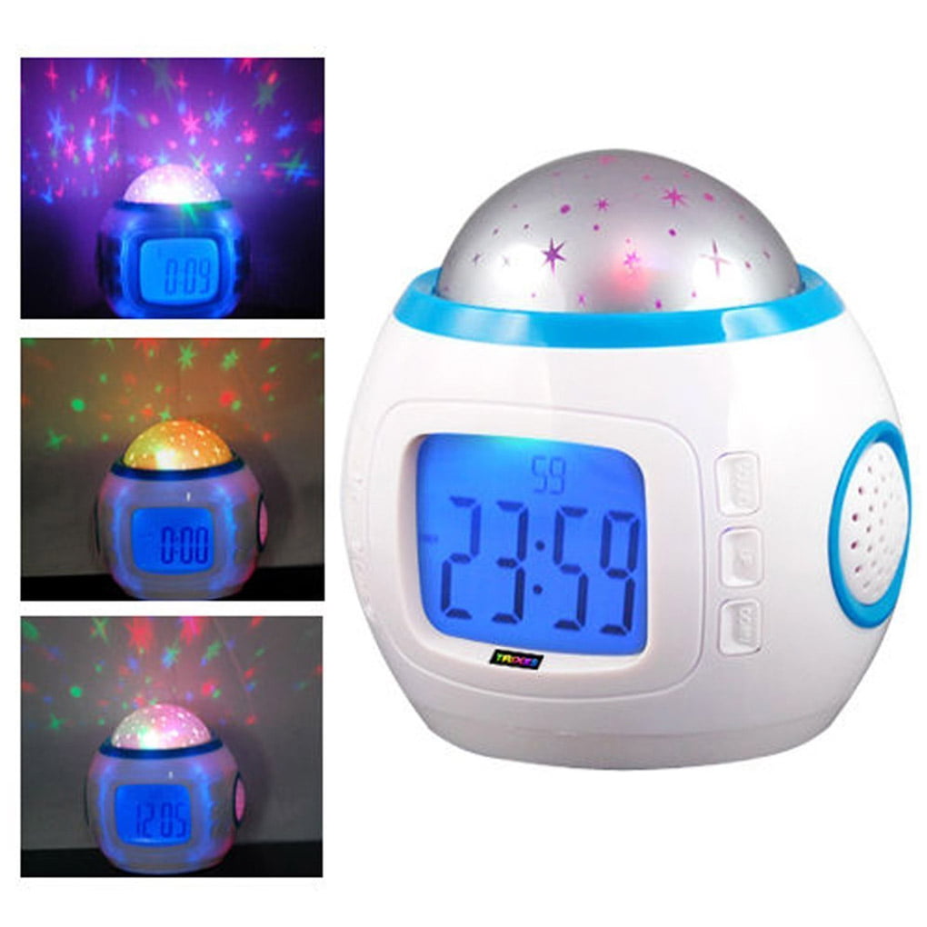club Wens Almachtig Children Room Sky Star Night Light Projector Lamp Alarm Clock sleeping  music - Walmart.com