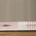 thumbnail image 3 of Nautical Turkish Area Rug, Vintage Marine Design for Ocean Lovers Anchor Compass and Stripes, Soft Carpet for Living Room Decor with Distressed Look, 5.2' X 7.6', Pale Pink, by Ambesonne, 3 of 4
