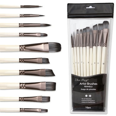 Paint Brush Set - 10 Piece Miniature Paint Brushes with Durable Nylon Bristles, Acrylic Paint Brushes for Acrylic Oil Watercolor, Face Nail Art, Miniature Detailing ,Models Painting & Rock Painting