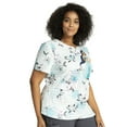 thumbnail image 4 of Tooniforms Scrubs Top For Women V-Neck Print TF761, L, Lotus Garden, 4 of 6