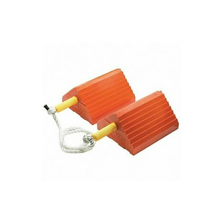 Checkers Wheel Chock,9" D,5" H,16" W,Orange,PR UC1400-6-P