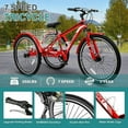 thumbnail image 4 of Lilypelle Adult Mountain Tricycle 24/26/27.5 Inch Low step through Mountain Bike Cruiser Trikes for Adults 7 Speed Three Wheel Trike Bike Bicycle with Large Basket, 4 of 10