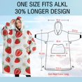 thumbnail image 4 of Oversized Wearable Blanket Hoodie,Strawberry Plants Fruit Flowe Sherpa Blanket Hoodie with Super Pockets,Super Warm Fuzzy Pullover for Women & Men, 4 of 6