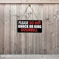 thumbnail image 3 of Please Do Not Knock Or Ring Doorbell 5x10 Hanging Plus Wall or Door Sign | Rustic Twine | Home and Business Signage, 3 of 7