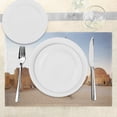 thumbnail image 3 of Ambesonne Galaxy Place Mats Set of 4, Planet Town Wars Image, Standard Size, Brown Blue, 3 of 6
