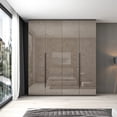 thumbnail image 3 of Italian minimalist, light luxury, high gloss wardrobe, customized home bedroom, glass wardrobe, minimalist master bedroom, flat My Lux Decor Round, 3 of 6