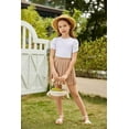 thumbnail image 3 of Arshiner Girls Puff Short Sleeve Shirts Summer Ribbed Knit Crewneck T Shirt Tops Tee Blouse, 3 of 8