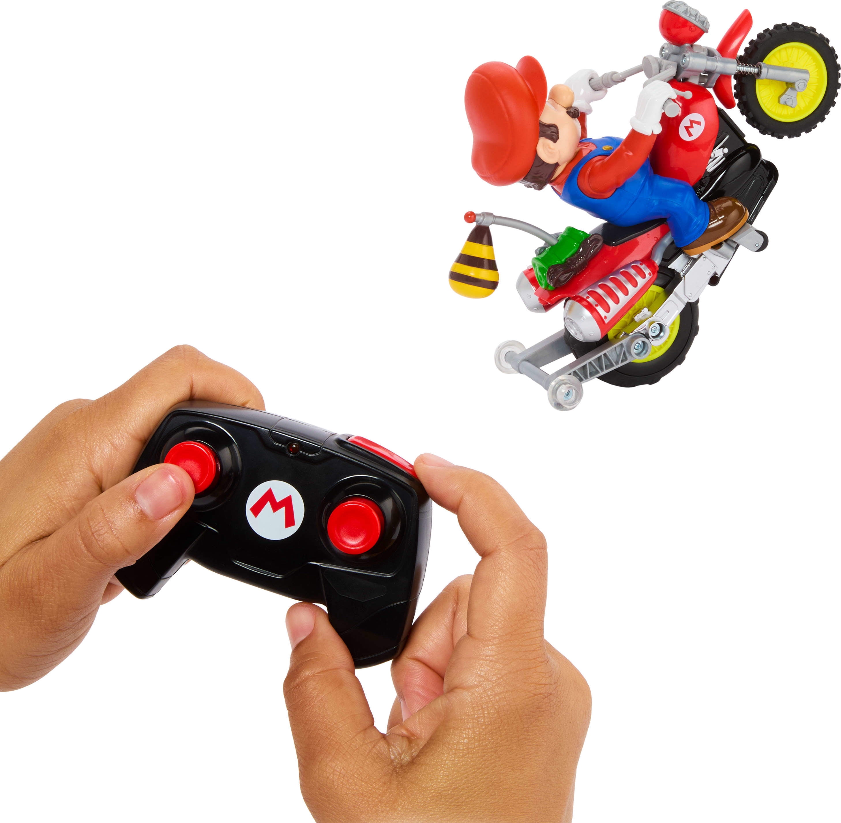 Hot Wheels Mario Kart Mario Wheelie Motocross RC, Remote-Controlled Battery-Powered Vehicle
