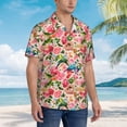 thumbnail image 5 of Daiia Watercolor Birds Hawaiian Shirt for Men Gentle Cotton Regular Short Sleeve Casual-X-Large, 5 of 9