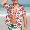 thumbnail image 5 of Lsque Amanita Red Mushroom pattern Hawaiian Shirt for Men, Unisex Summer Beach Casual Short Sleeve Button Down Shirts-Large, 5 of 9