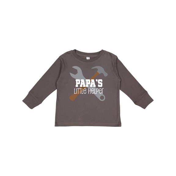 Inktastic Papa Little Helper Boys Long Sleeve Toddler T-Shirt