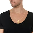thumbnail image 3 of Floreo 10k Yellow Gold 1" Extra Large Textured Block Letter Initial A-Z Alphabet Charm Pendant with Optional Chain Necklace, 3 of 6