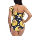 thumbnail image 5 of Picia Moon Bear Pattern Women's One Piece Swimsuits,One Shoulder Swimwear Asymmetric ,Ruffle Monokinis Bathing Suits,High Waisted Flattering Bathing Suits-Medium, 5 of 8