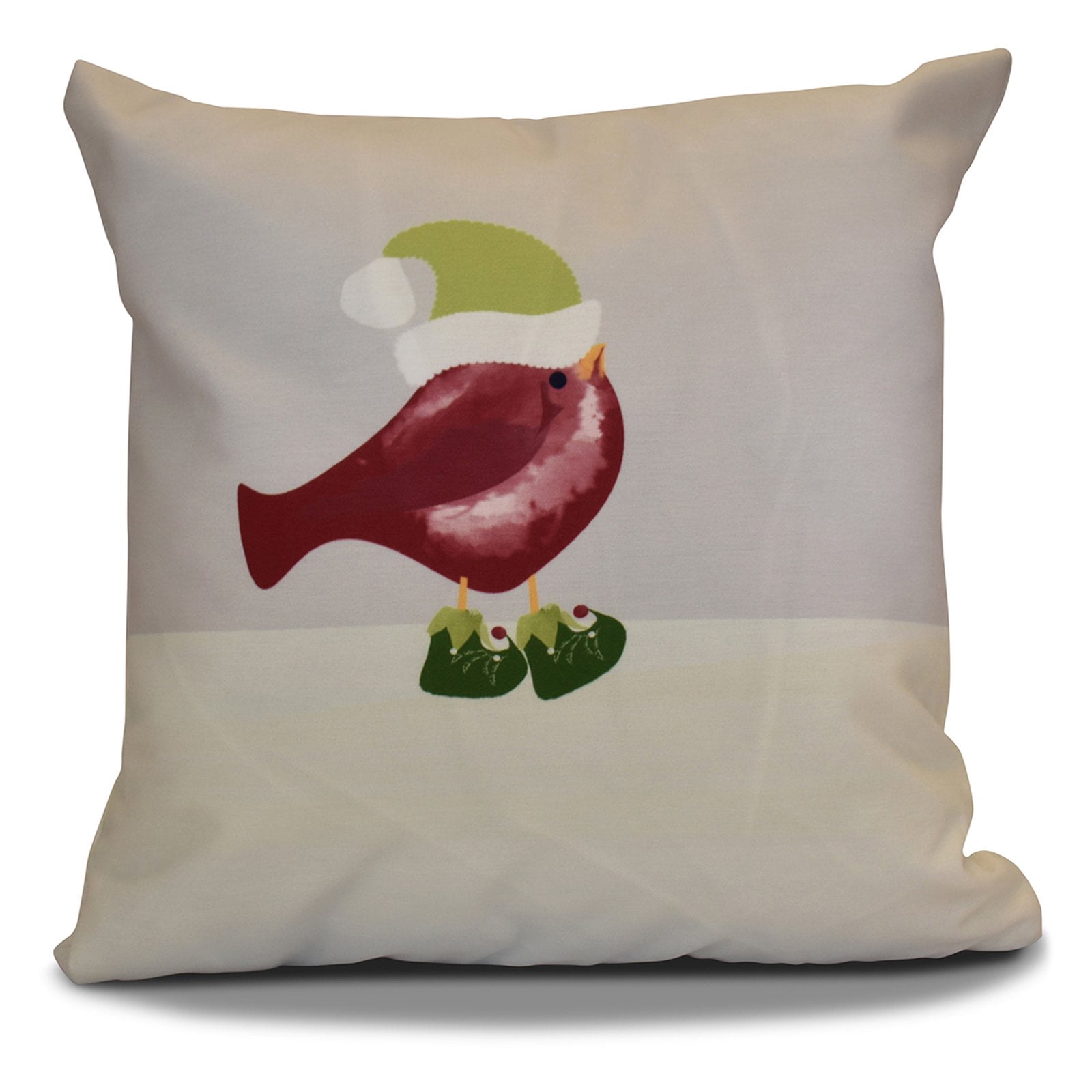E By Design Merry Christmas Bird Decorative Pillow