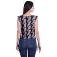thumbnail image 3 of Moomaya Printed Sleeveless Ruffle Tops Women Round Neck Crop Top Casual Tank Top, 3 of 5