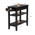 thumbnail image 3 of Costway 3-Tier Side End Table with Drawer Double Shelf Narrow Nightstand Black, 3 of 10