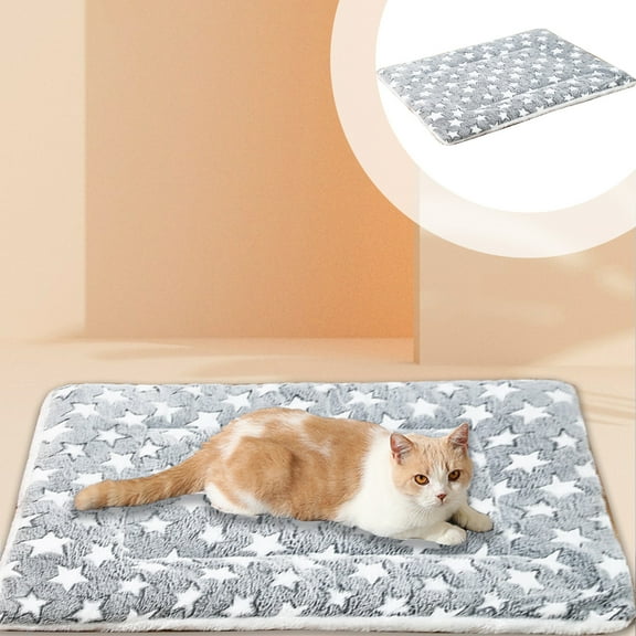 Soft Flannel Thickened Pet Soft Fleece Pad Pet Bed Mat for Puppy Dog Cat Sofa Cushion Home Rug Keep Warm Sleeping Cover (24 x 16in Medium)