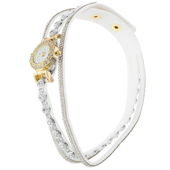 TAILTOSS Vintage White Watches 1Set For Women Quartz Movement Round Material